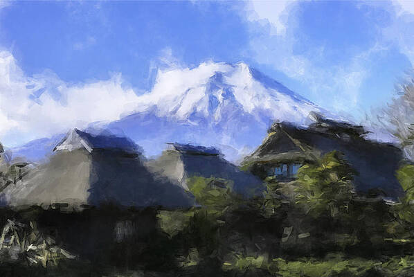 Japan Painting - Mount Fuji And Village by Gary Arnold