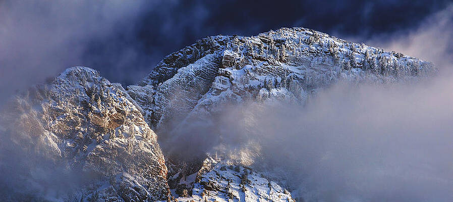 Mountain Photograph - Mount Olympus - Blue Panorama by Abbie Warnock