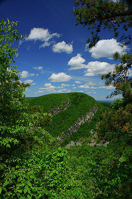 Wall Art featuring the photograph Mount Tammany From Mount Minsi On The PA Appalachian Trail With Spring Green by Raymond Salani III