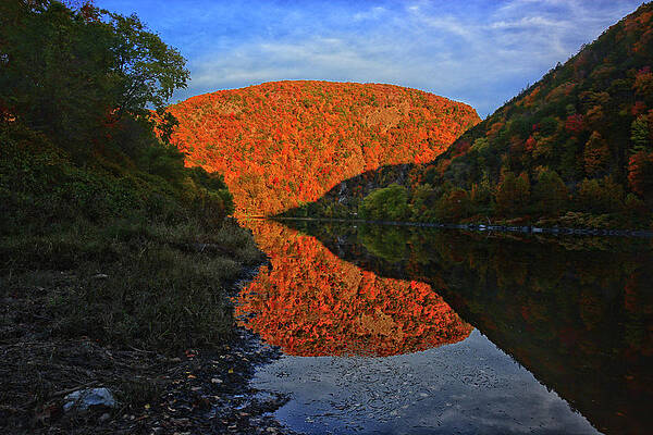 Wall Art featuring the photograph Mount Tammany Sunset Mirror by Raymond Salani III