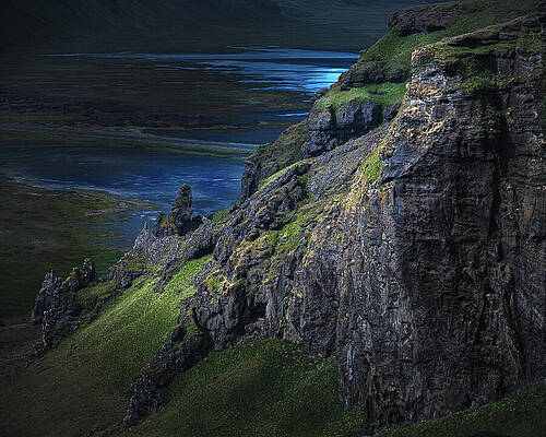 Dramatic Cliffside View at Dusk Wall Art