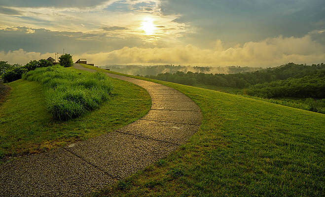 Landscape Photograph - Mountain Fog At Sundown by Jason Fink