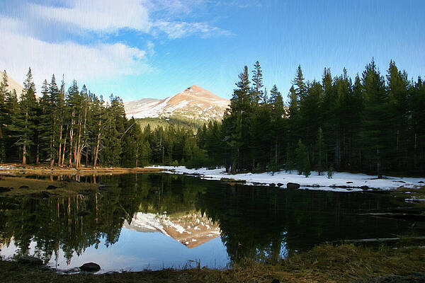 Mountain Reflection in Tranquil Lake Photograph