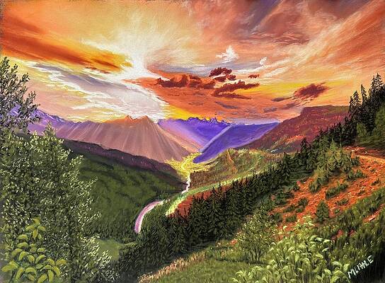 Wall Art featuring the pastel Mountain Splendor by Marlene Little