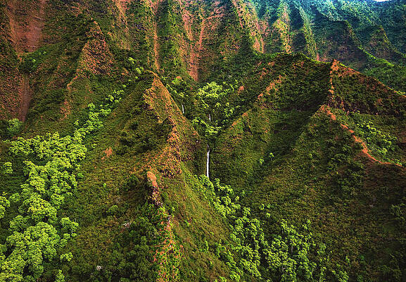 Paradise Photograph - Mountain Waterfall - Kauai, Hawaii by Abbie Warnock