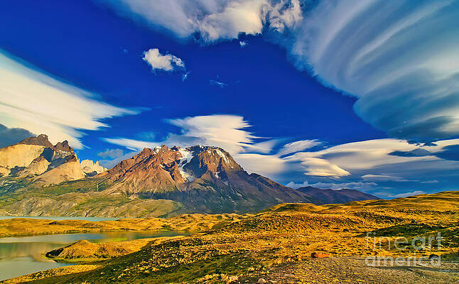 Mountain Photograph - Mountains And Clouds In Patagonia by Bruce Block