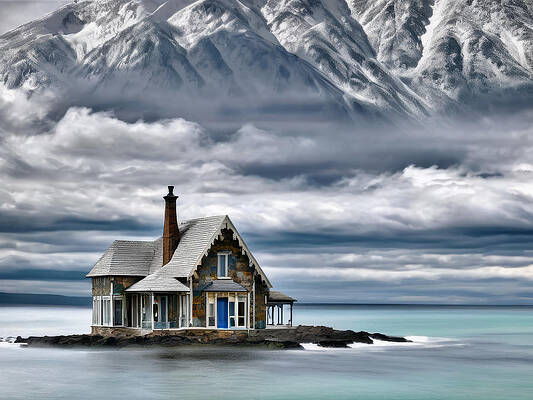 Sky Digital Art - Mountains In The Sky by Eris And AI