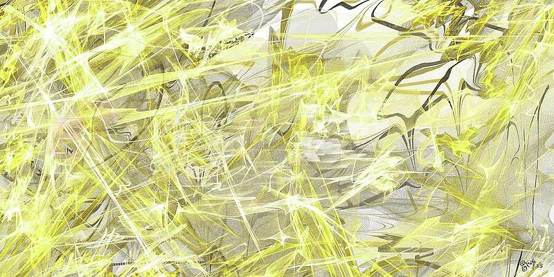 Dynamic Yellow Energy Lines Wall Art