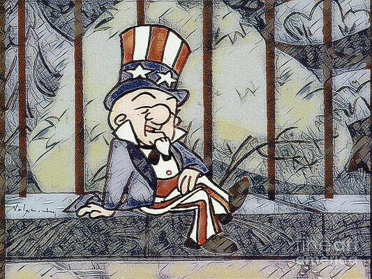 Wall Art featuring the digital art Mr Magoo - A Yankee Doodle Dandy by Antonios Valamontes