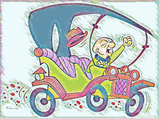 Wall Art featuring the digital art Mr Magoo Driving by Antonios Valamontes