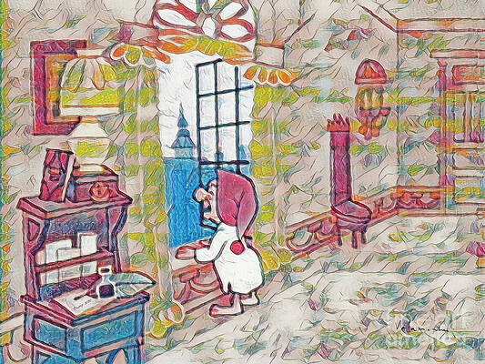 Wall Art featuring the digital art Mr Magoo's Christmas Carol by Antonios Valamontes
