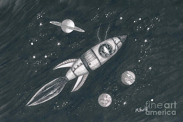 Wall Art featuring the drawing Mr. Scuttle In The 24 1/2 Century by Marie Stone-van Vuuren