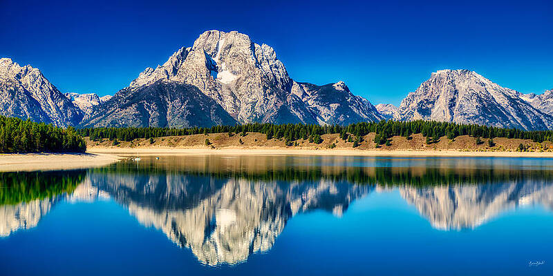 Mountain Photograph - Mt Moran And Jackson Lake by Bruce Block