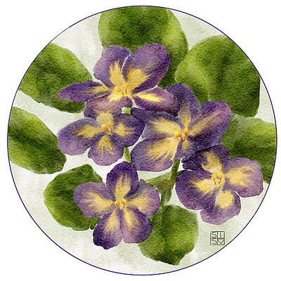 Flower Wall Art featuring the digital art Multicolored Violets by Snow Iris Studio