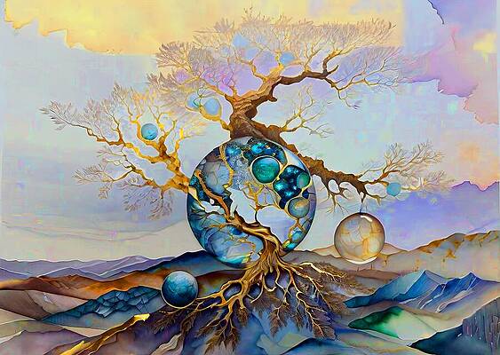 Dreamlike Digital Art - Multiverse Tree by Eris And AI