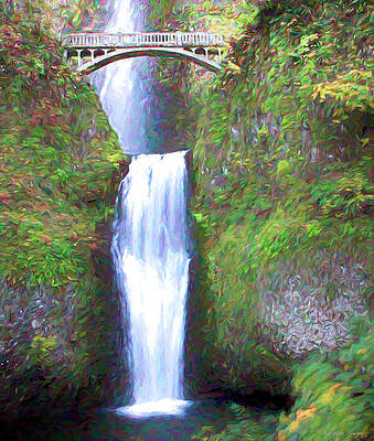 Waterfall Photograph - Multnomah Falls 2 by Barbara Siegel