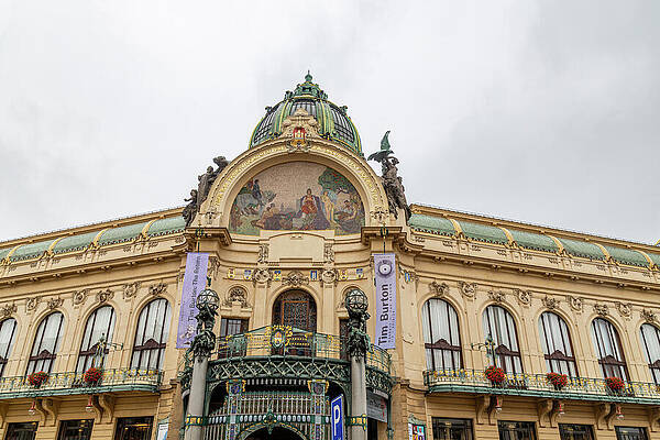 Building Wall Art featuring the photograph Municipal House In Prague by Shirley Mitchell