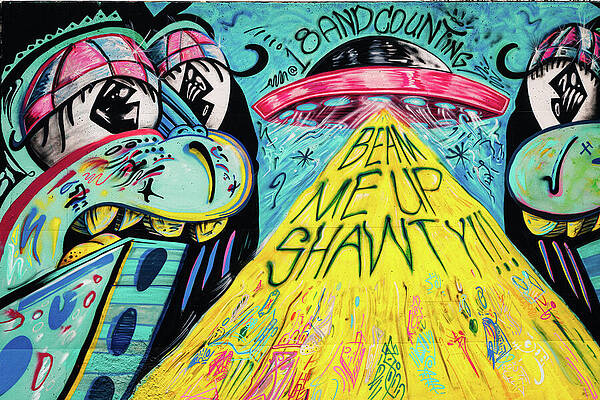 Wall Art featuring the photograph Mural Mile - Beam Me Up Shawty by Robert Niemeier