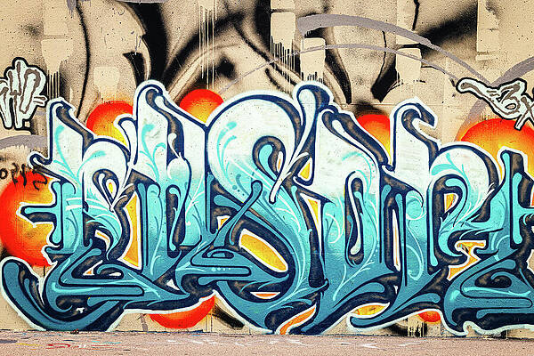 Wall Art featuring the photograph Mural Mile - Blue Orange by Robert Niemeier