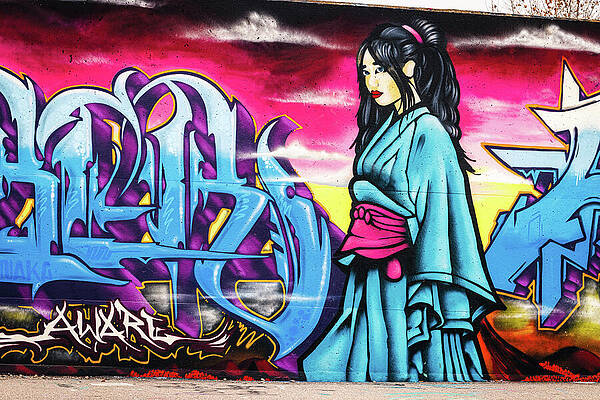 Wall Art featuring the photograph Mural Mile - Japanese Woman by Robert Niemeier