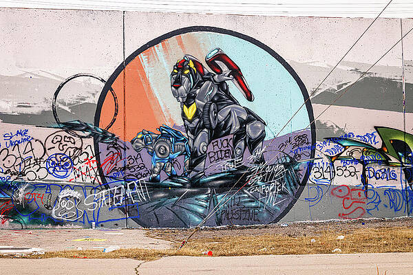 Wall Art featuring the photograph Mural Mile - Warrior And Dog Companion by Robert Niemeier