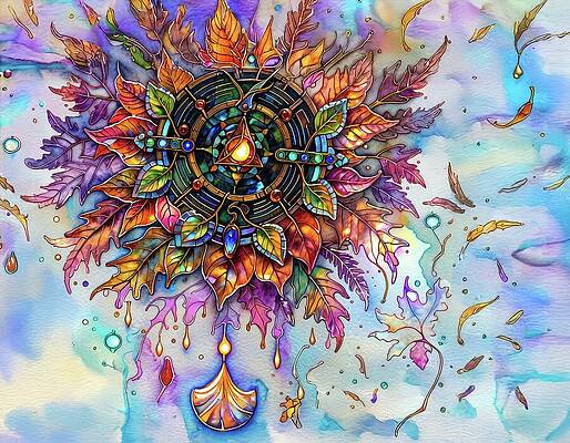 Intricate Autumn Mandala Wall Art