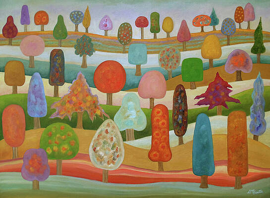 Wall Art featuring the painting Woodlands by Angeles M Pomata