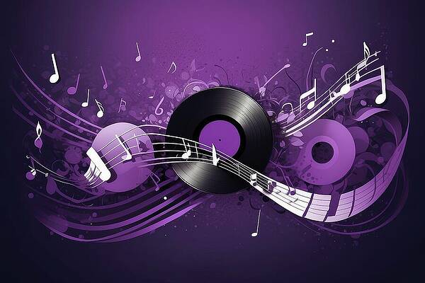 Wall Art featuring the digital art Musical Flow In Shades Of Violet - AM1214 by Don Northup