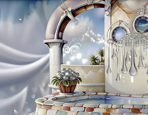 Surreal Water Droplet Fantasy Digital Art