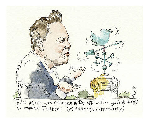 Wind Drawing - Musk In The Wind by Barry Blitt