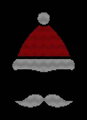 Xmas Wall Art featuring the digital art Mustache Santa Hat Ugly Christmas Sweater by Flippin Sweet Gear