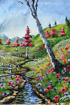 Wall Art featuring the painting My Home by Evans Yegon