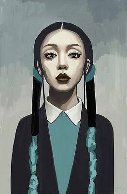 Girl with Long Braided Hair Wall Art