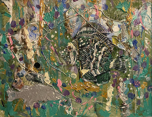 Colorful Wall Art featuring the mixed media My Van Gogh Happy Fish by Susan Orosz