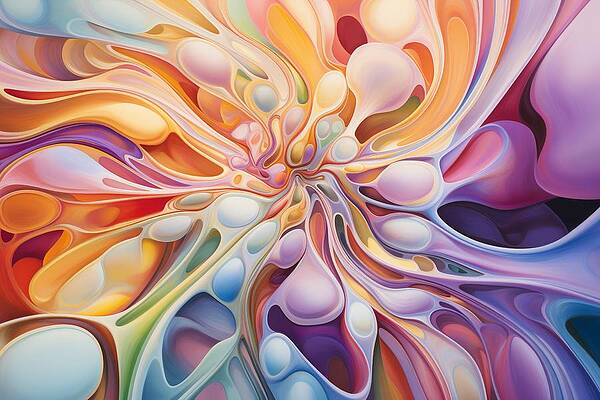 Vibrant Wall Art featuring the painting Mystic Confluence by Land of Dreams