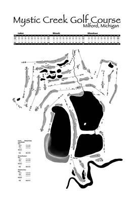 Course Wall Art featuring the digital art Mystic Creek Golf Course by Flop Shot Studio