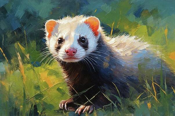 Wildlife Digital Art - Mystic Ferret - A Brush With Autumn by Don Northup