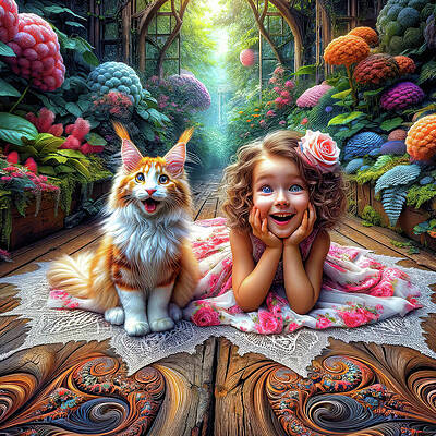 Digital Art - Mystical Gardens And Childhood Dreams by Bill And Linda Tiepelman