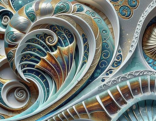Intricate Swirling Nautical Patterns Wall Art