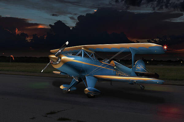 Sunset Photograph - N727GS Steen Skybolt by Steve Templeton