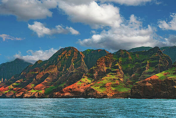 Paradise Photograph - Na Pali Coast Colors From The Sea - Kauai, Hawaii by Abbie Warnock