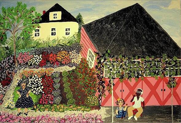 Woman Wall Art featuring the painting Nana Gramps And Me by Stacey Torres