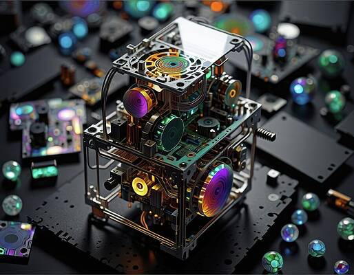 Intricate Wall Art featuring the digital art Nanobots' Spring Project by Eris And AI