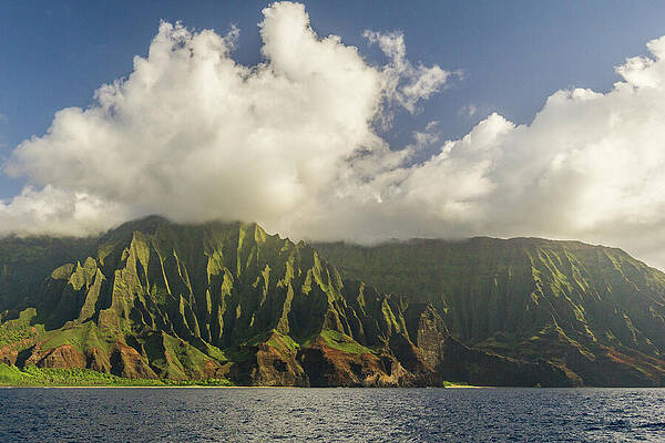 Hawaii Wall Art featuring the photograph NaPali Coast Shapes And Shore #1 by Nancy Gleason