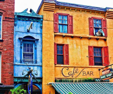 Vibrant Wall Art featuring the mixed media Narrowest House In Nova Scotia #2 by Tatiana Travelways