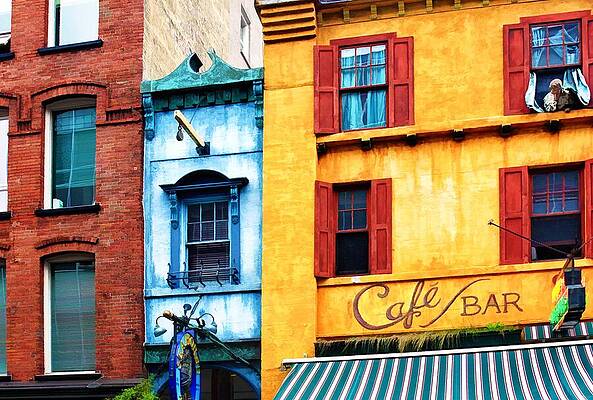 Vibrant Wall Art featuring the mixed media Narrowest House In Nova Scotia by Tatiana Travelways