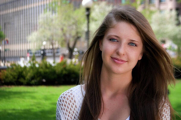 Young Woman in Park Wall Art