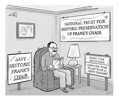 Historic Drawing - National Trust For Historic Preservation Of Frank's Chair by Ellis Rosen
