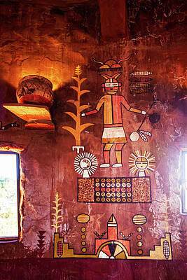 Wall Art featuring the photograph Native Art Mural Inside The Watchtower - Grand Canyon, Arizona by Tatiana Travelways