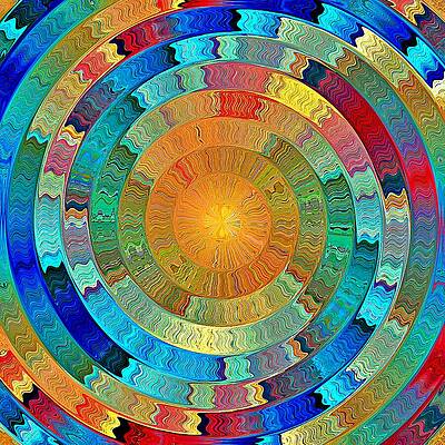 Vibrant Digital Art - Native Sun by David Manlove